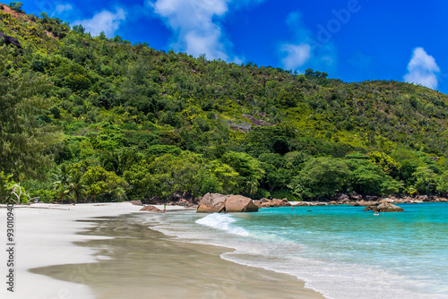 Paradise beach on tropical Island Praslin - Anse Lazio  Seychelles