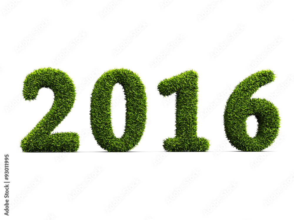 2016 new year grassed concept isolated on white background 2016 new year grassed concept isolated on white background