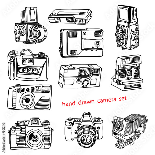 illustration vector hand drawn doodles of many kinds of photo ca