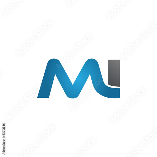 MI company linked letter logo blue