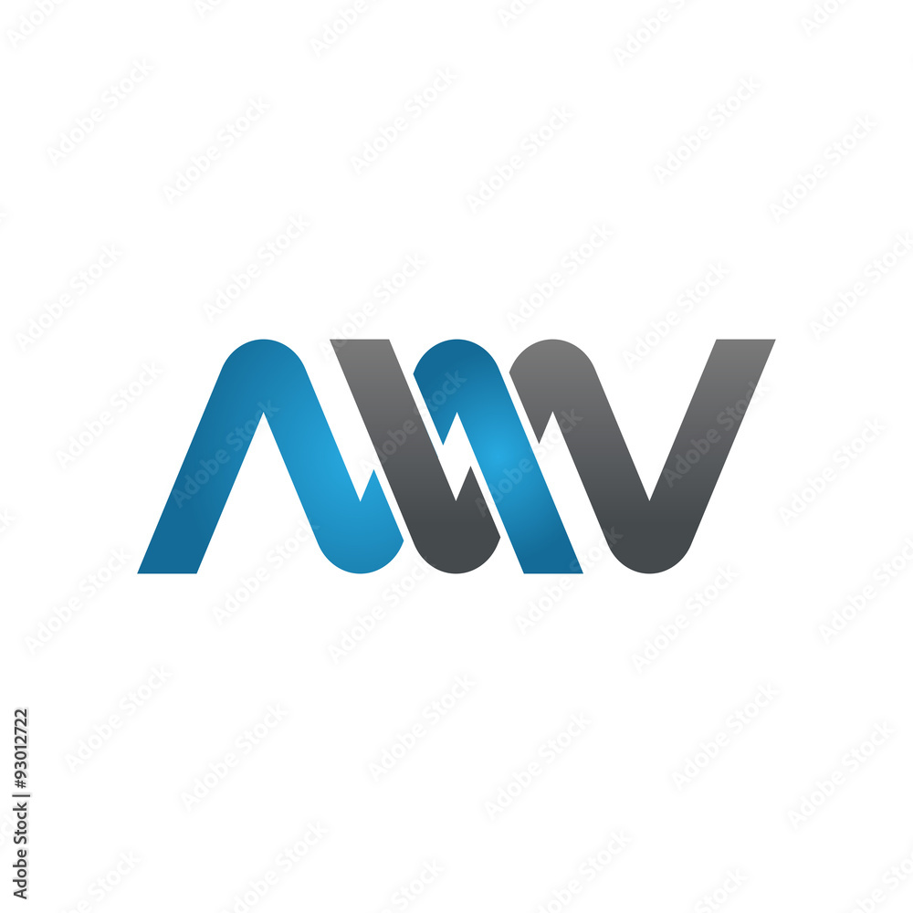 MW company linked letter logo blue MW company linked letter logo blue
