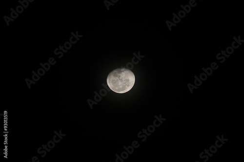 The moon black sky at night