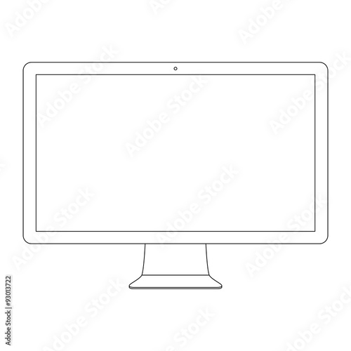 monitor outline icon symbol on the white background