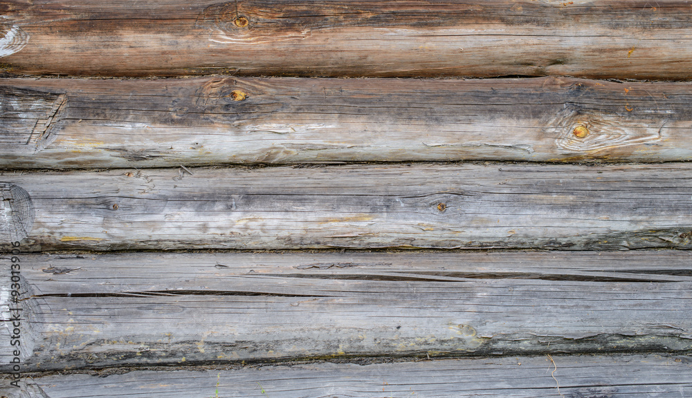 Wooden wall from logs as a background texture Wooden wall from logs as a background texture