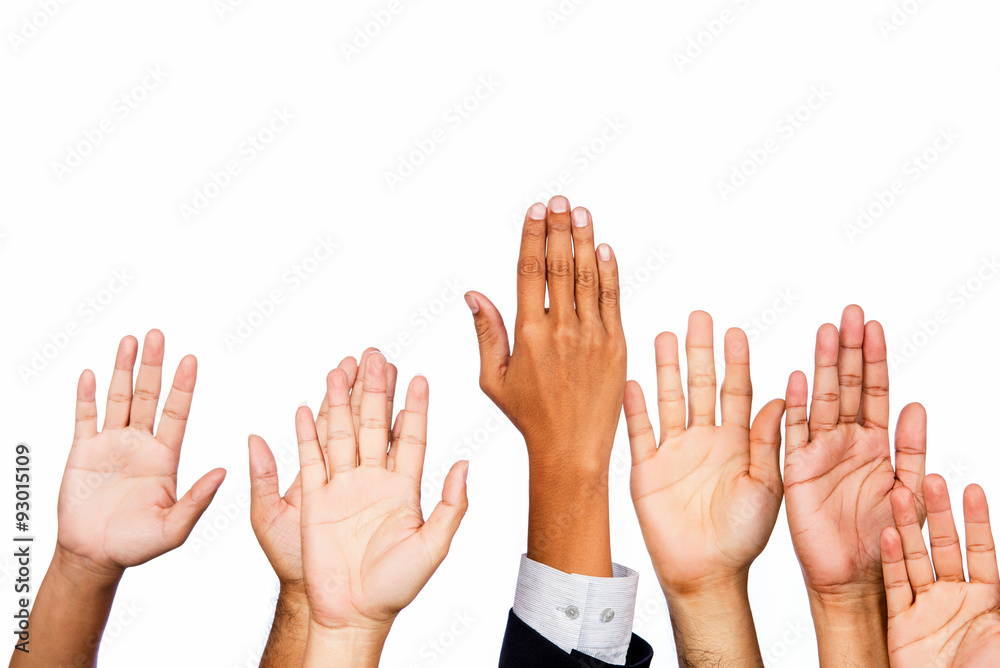 Diversity of Business Hands Raised Diversity of Business Hands Raised