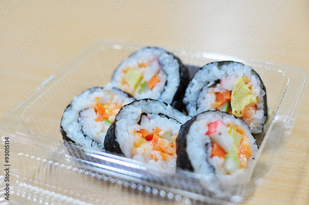 Thai Sushi in Plastic box