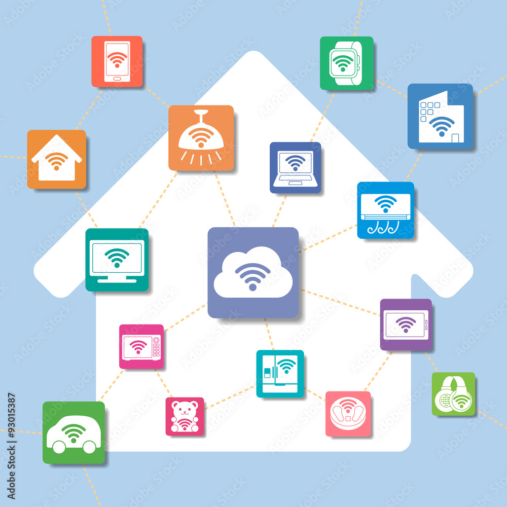 Internet of Things, Home network, image illustration Internet of Things, Home network, image illustration