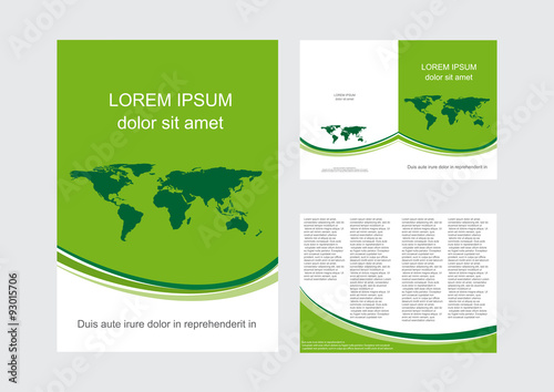 Vector brochure with green world