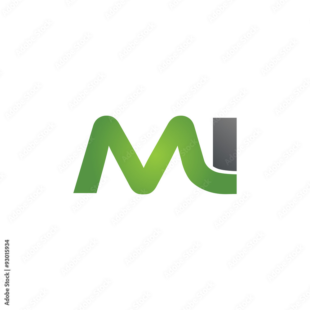 MI company linked letter logo green MI company linked letter logo green
