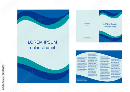 Vector brochure with blue waves