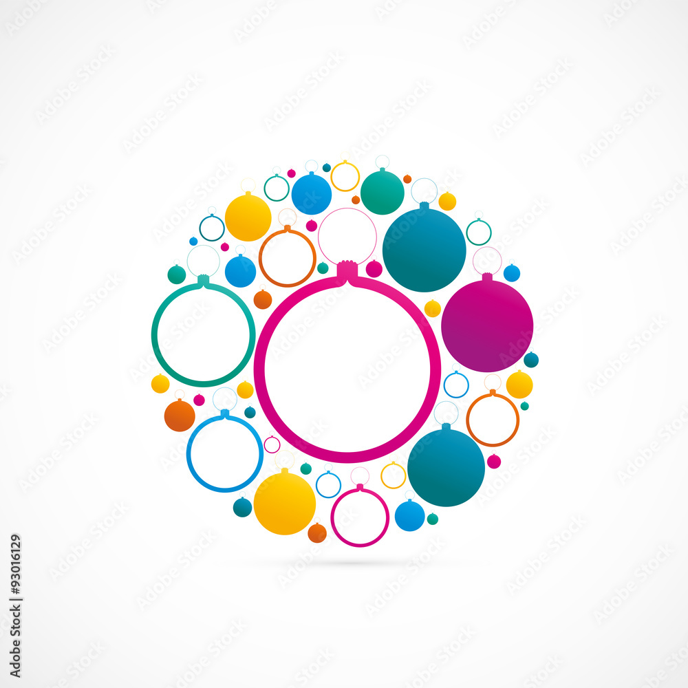 Obraz premium affiche,boules de noël