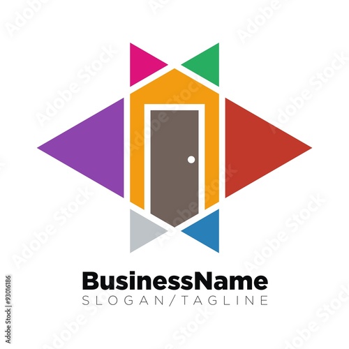 Door vector logo icon