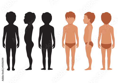 vector child body, human anatomy, kid vector illustration