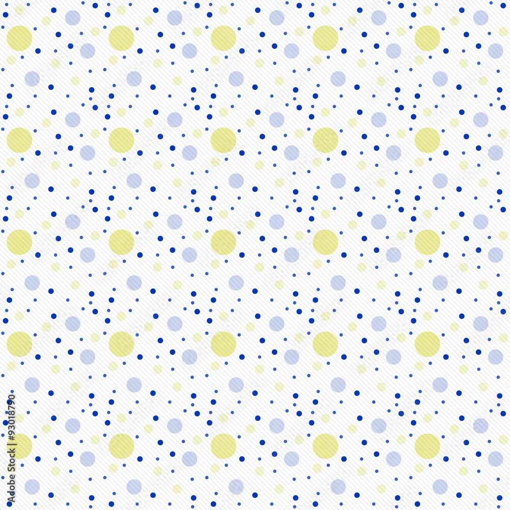 Blue, Yellow and White Polka Dot Abstract Design Tile Pattern R Blue, Yellow and White Polka Dot Abstract Design Tile Pattern R