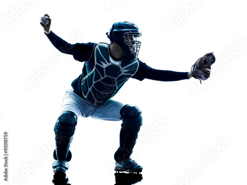 Photography man baseball player silhouette isolated