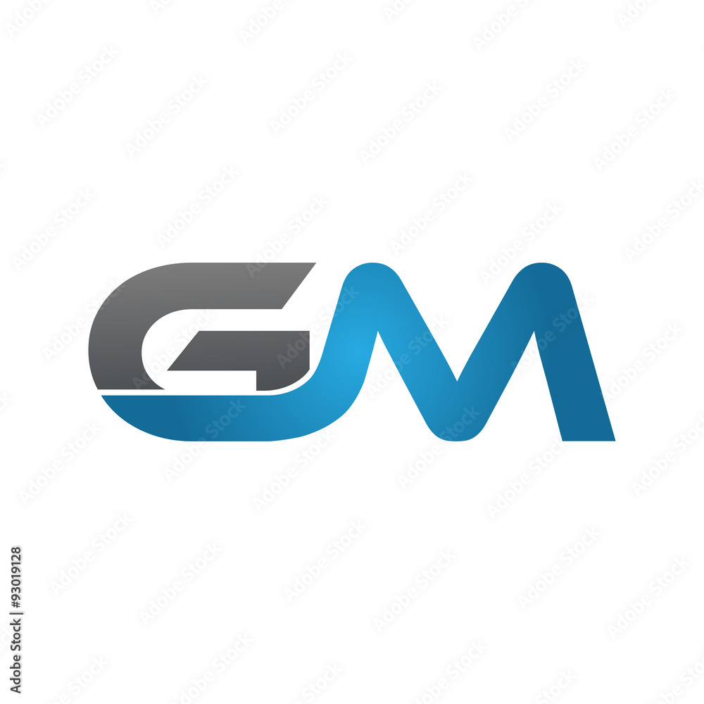 GM company linked letter logo blue GM company linked letter logo blue