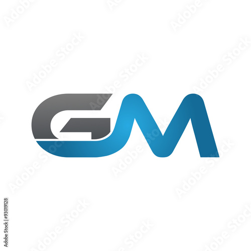 GM company linked letter logo blue