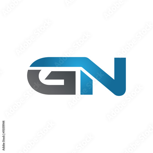 GN company linked letter logo blue