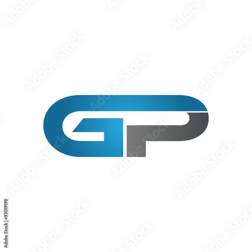 GP company linked letter logo blue