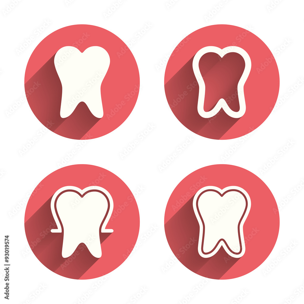 Tooth enamel protection icons. Dental care signs Tooth enamel protection icons. Dental care signs