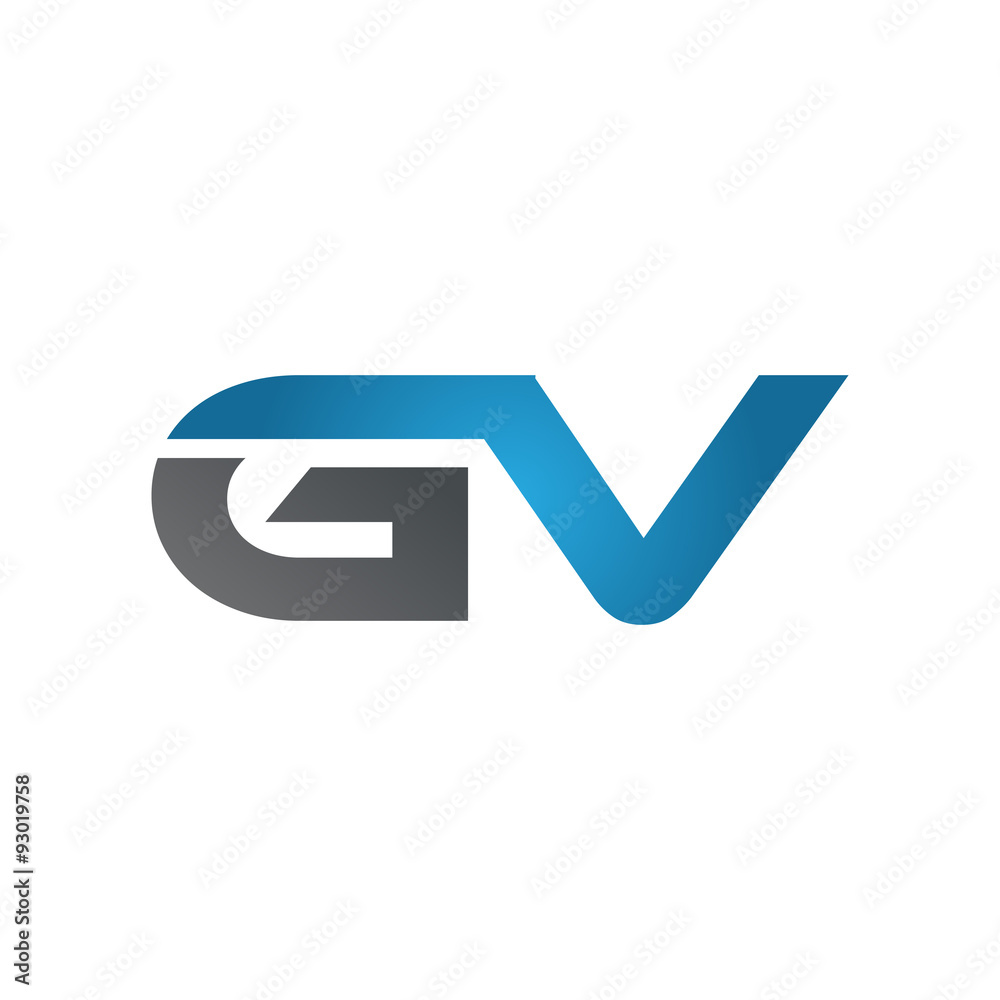 GV company linked letter logo blue GV company linked letter logo blue