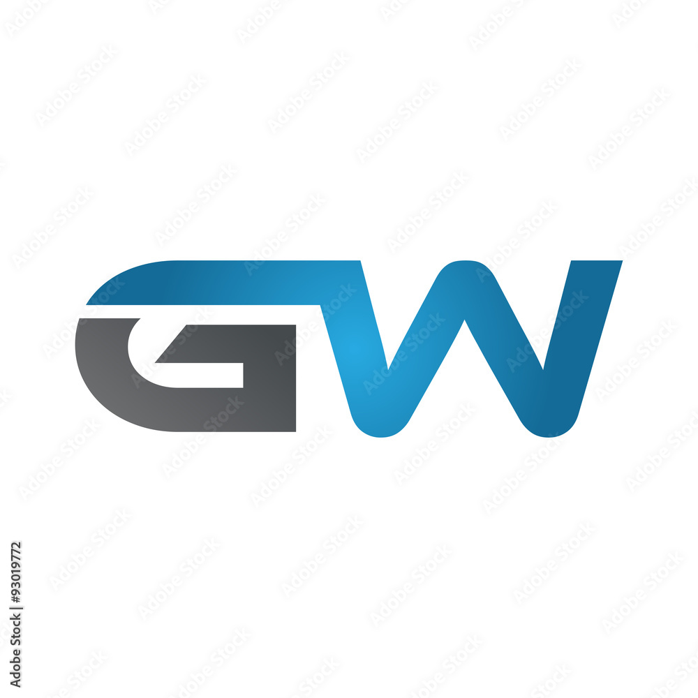GW company linked letter logo blue GW company linked letter logo blue