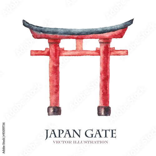 Japan gate isolated on white, torii gate, japanese gate.