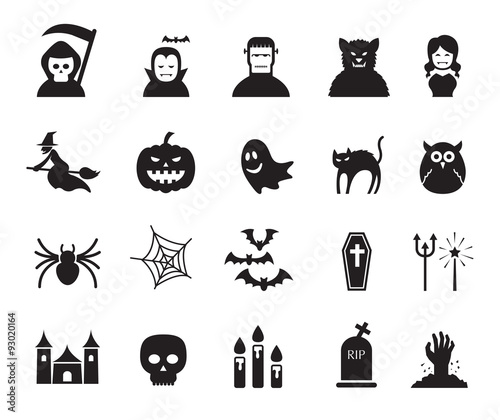 B&W icons set : Halloween Objects