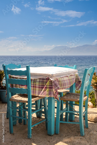 Seaside cafe table