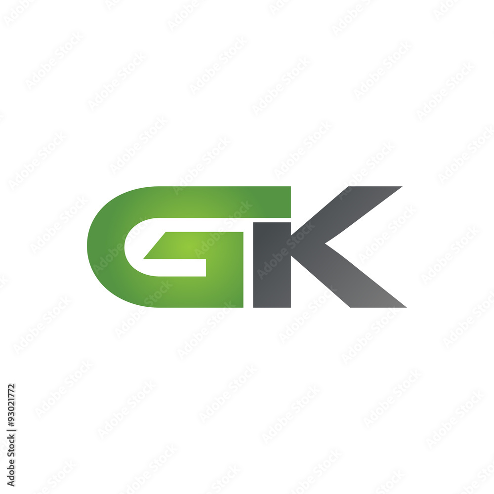 GK company linked letter logo green GK company linked letter logo green