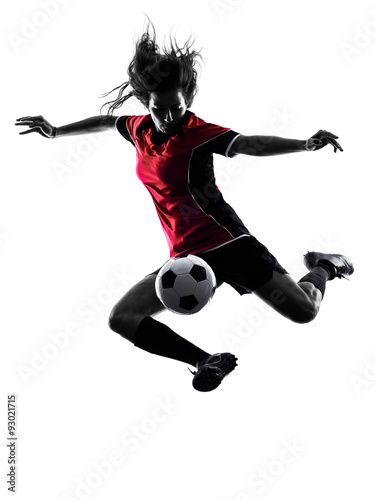 woman soccer player isolated silhouette © snaptitude