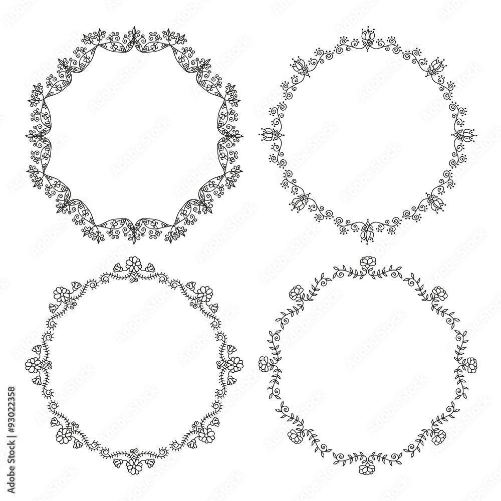Set of circle borders Set of circle borders