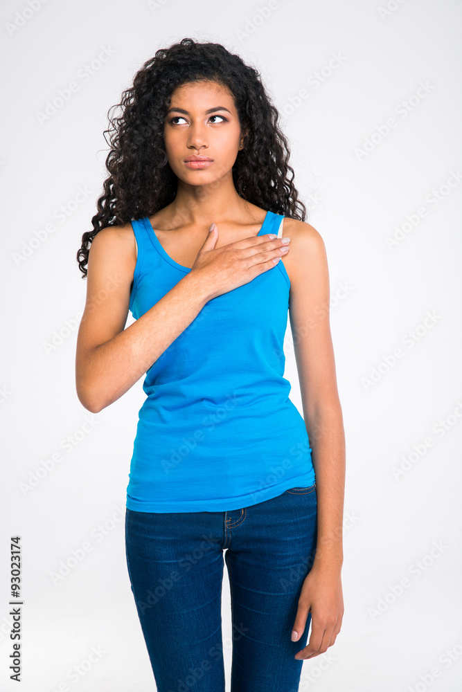 Portrait of patriotic afro american woman Portrait of patriotic afro american woman