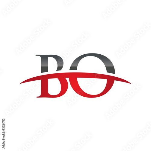 BO initial company swoosh logo red