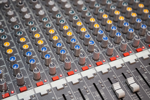 Profesional studio equipment for sound mixing .