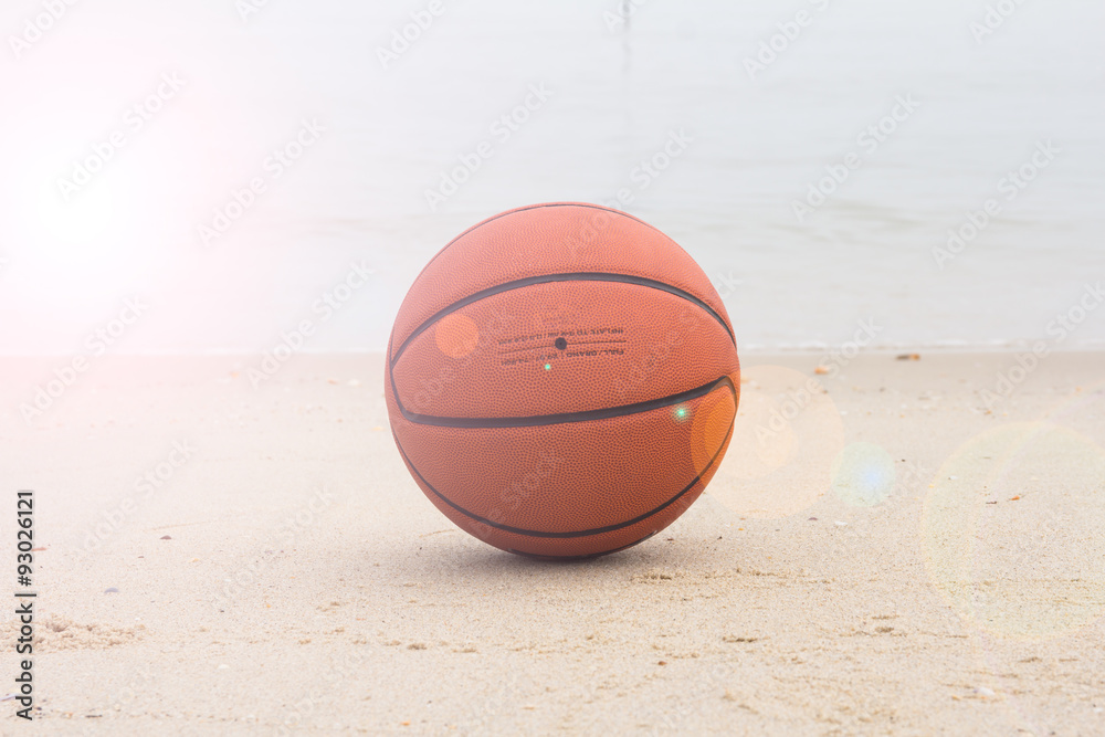 basketball ball on the beach