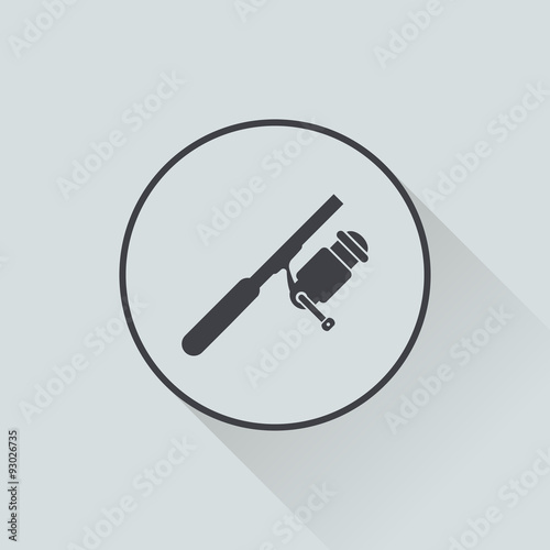 Illustration of fishing and fish icon