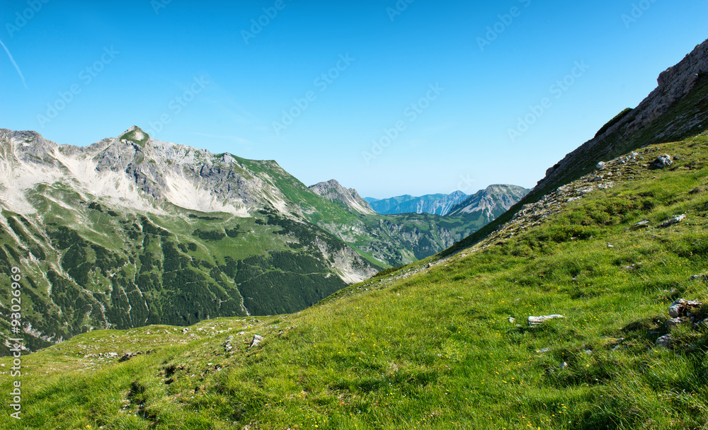 Mountain Range near Hochvogel, Tyrol, Austria