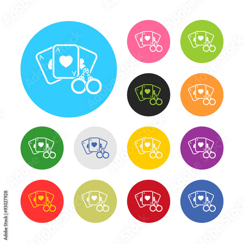 Illustration of  icons gambling