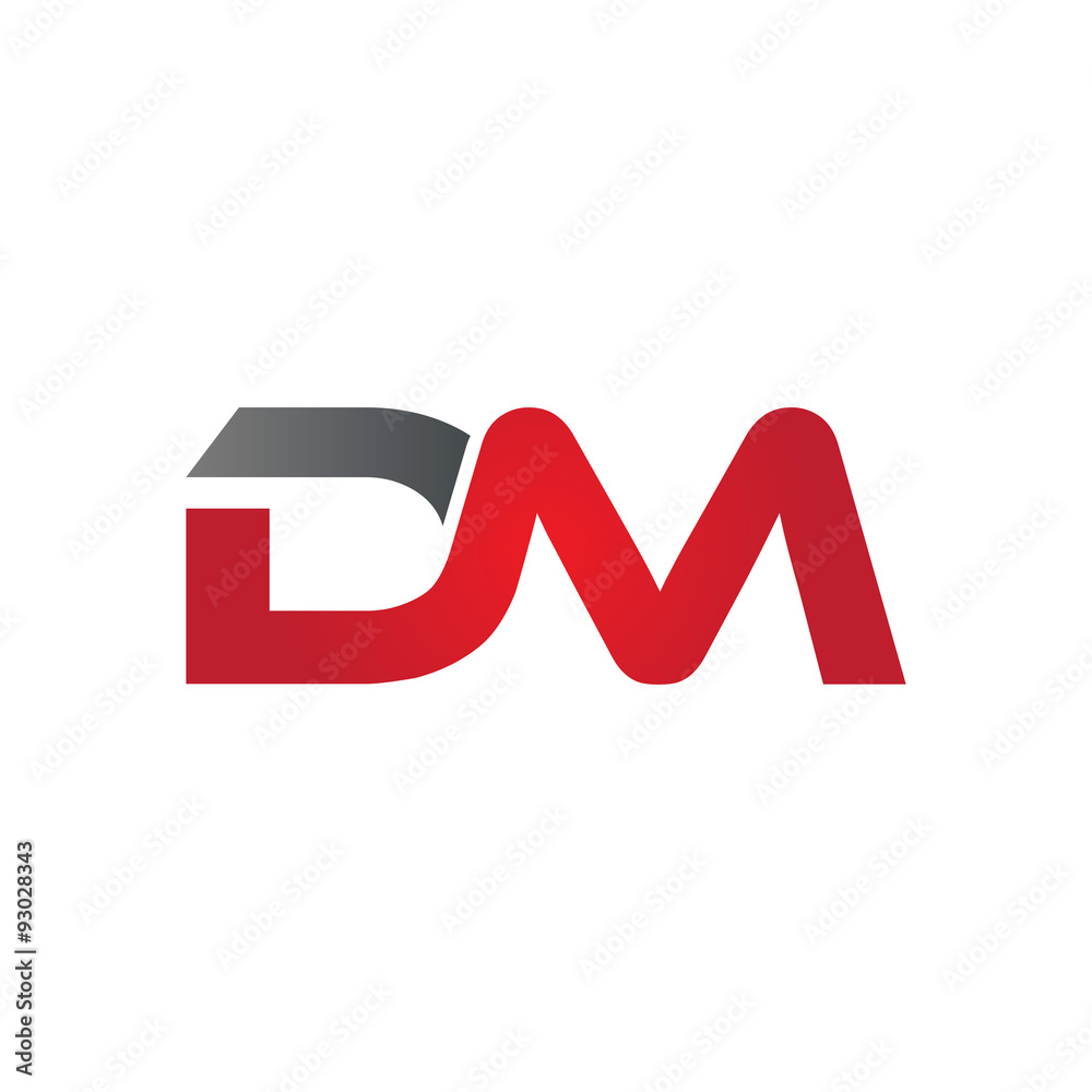 DM company linked letter logo red DM company linked letter logo red