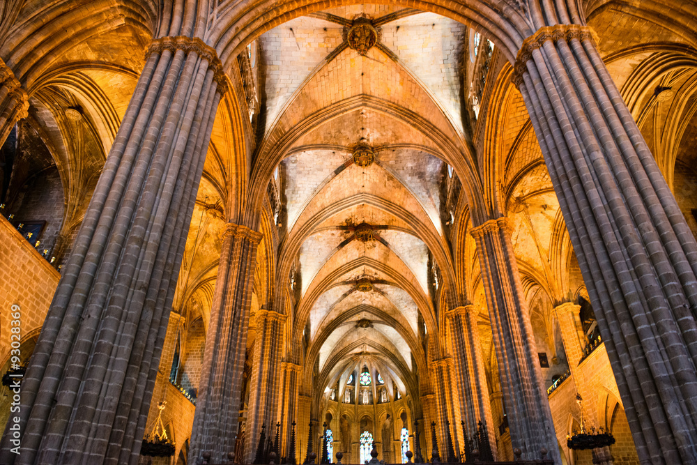Interior Ceiling of Historic Barcelona Cathedral Interior Ceiling of Historic Barcelona Cathedral