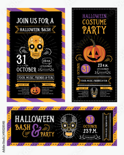 Halloween party invitation. Holiday card.