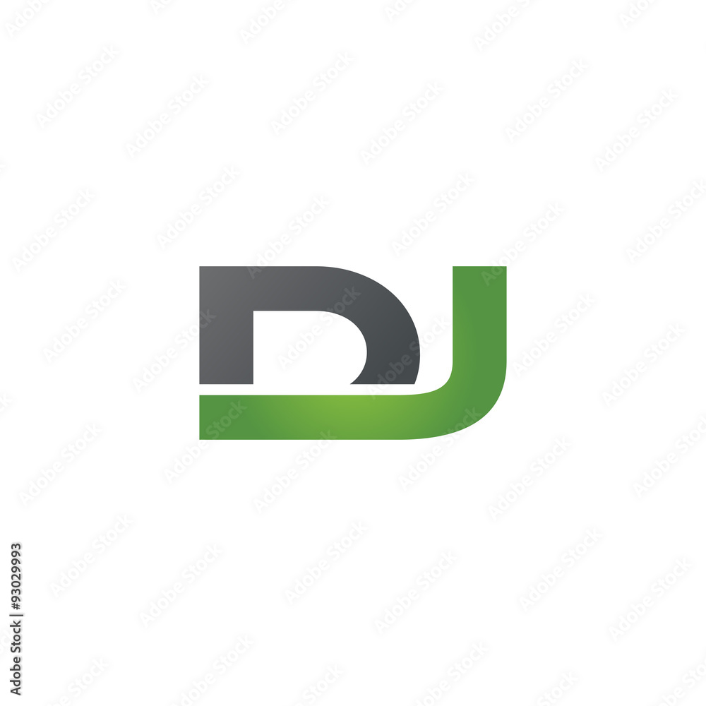DJ company linked letter logo green DJ company linked letter logo green