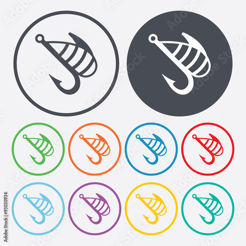 Illustration of fishing and fish icon