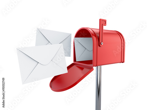 Obraz na płótnie Red mailbox with letters