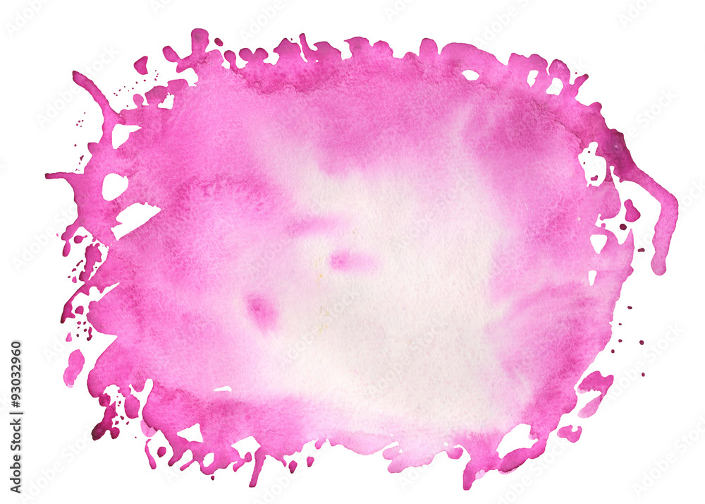 Watercolor pink background with blots for text, greeting card, decoration postcard or invitation