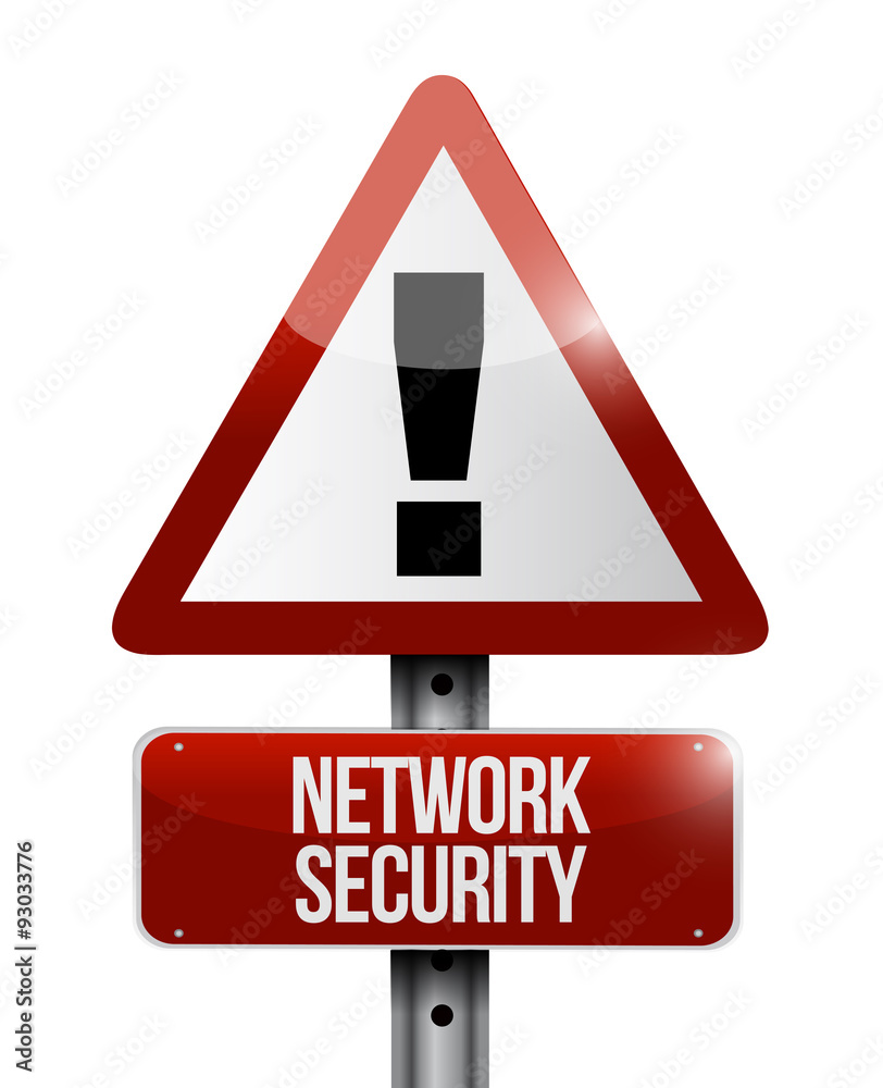 network security warning road sign concept network security warning road sign concept