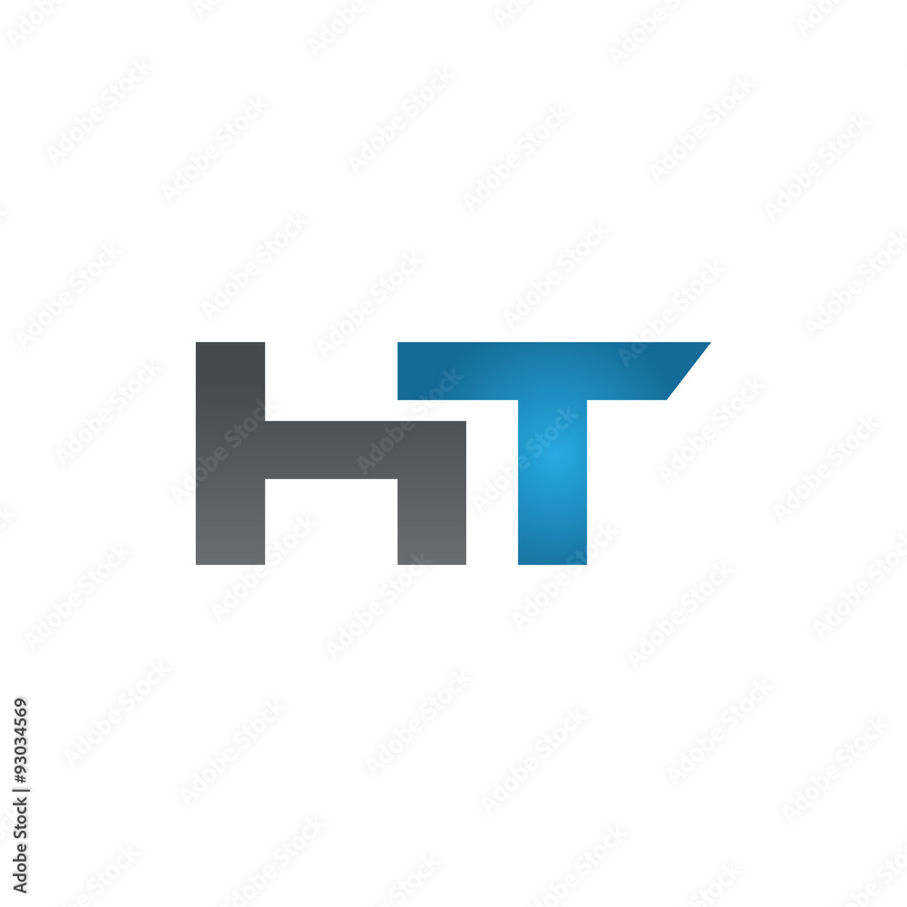HT company linked letter logo blue