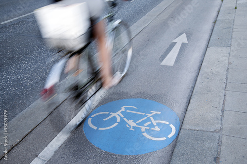 Cyclist on Bike Lane, Vienna