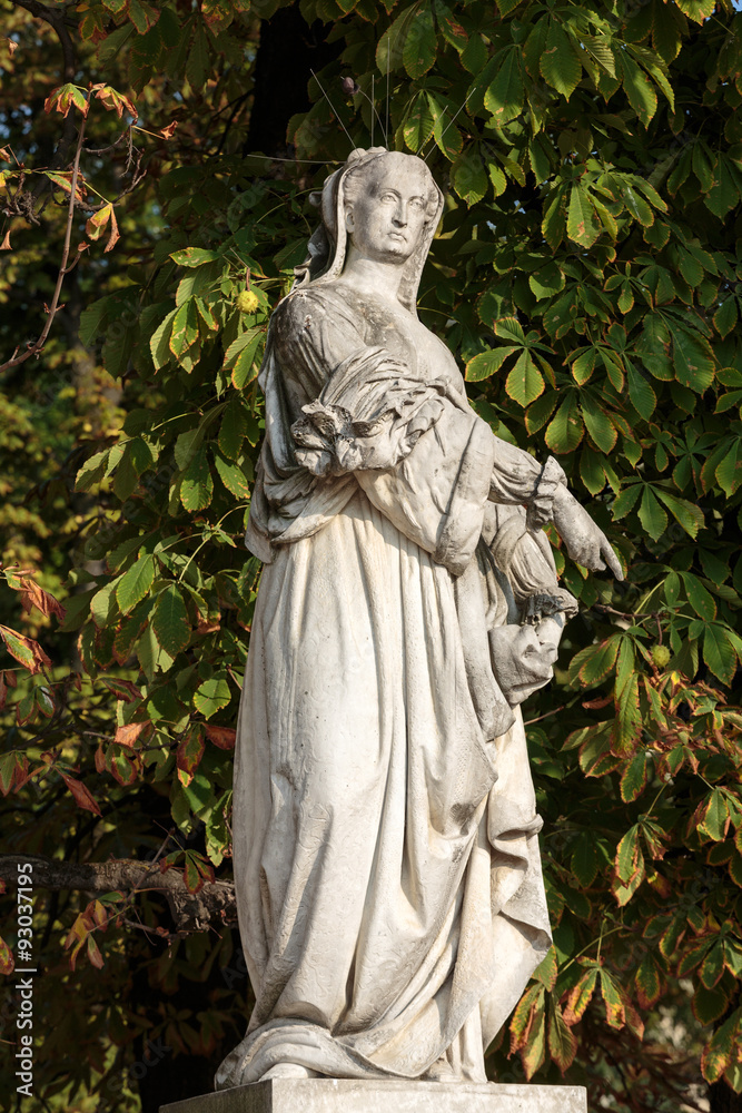 Statue in Luxembourg garden of Luxembourg Palace, Paris, France